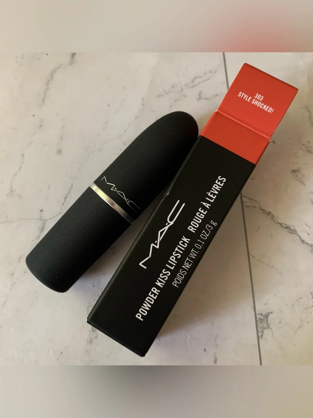 M.A.C Powder Kiss Lipstick - 303 Style Shocked! - 0.1 oz / 3 g